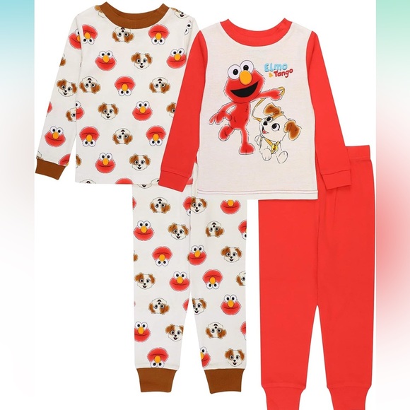 Sesame Street 4-Piece Cotton Pajama Set - Picture 1 of 3